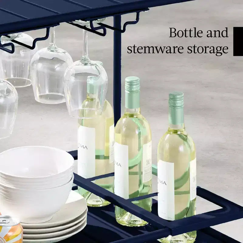 Best Choice Products 2-Tier Rolling Bar Cart Indoor/Outdoor w/ Storage Shelves, Wine Rack, Lockable Wheels