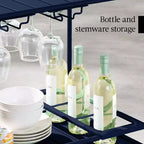 Best Choice Products 2-Tier Rolling Bar Cart Indoor/Outdoor w/ Storage Shelves, Wine Rack, Lockable Wheels