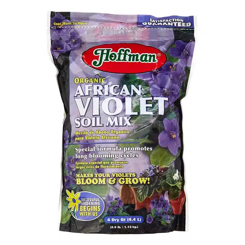 Hoffman Organic African Violet Soil Mix to Promote Long Blooming Cycles and Increase Plant Growth, 4qt