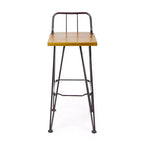 GDFStudio Outdoor Industrial Acacia Wood 30 Inch Barstools (Set of 2), Teak