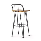 GDFStudio Outdoor Industrial Acacia Wood 30 Inch Barstools (Set of 2), Teak