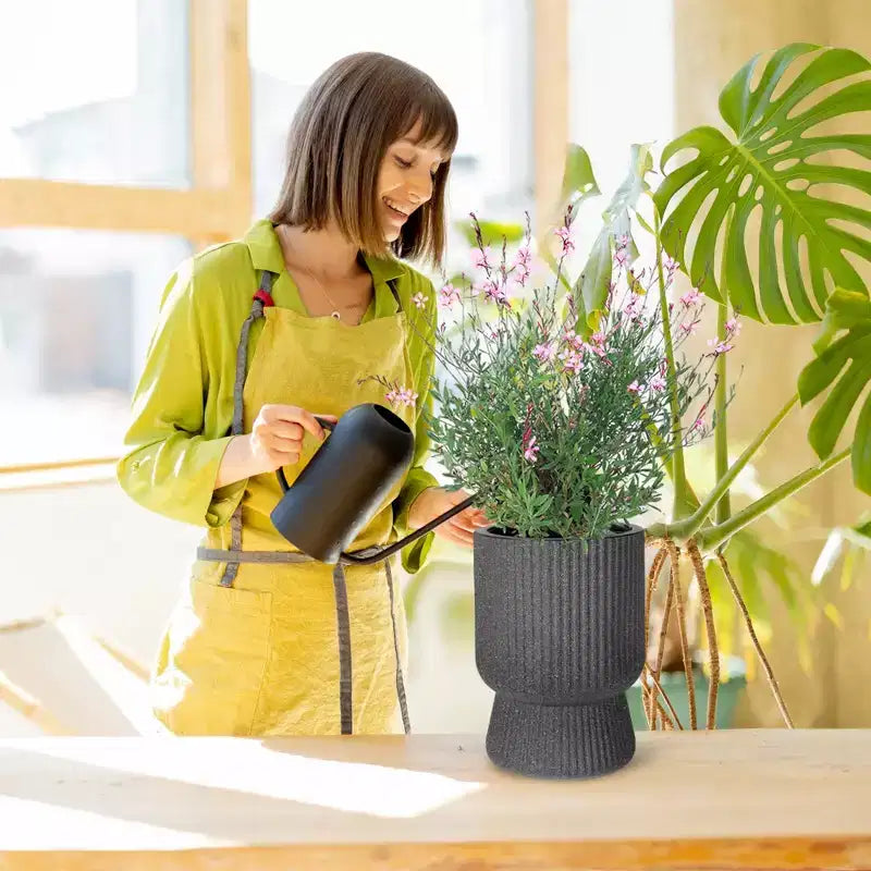 14.2 Tall Planters Set of 2, Modern Plant Pots, Self Watering Pots with Water Level Monitor, for Patio, Porch, Living Room, Home Office