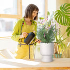 14.2 Tall Planters Set of 2, Modern Plant Pots, Self Watering Pots with Water Level Monitor, for Patio, Porch, Living Room, Home Office