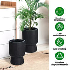 14.2 Tall Planters Set of 2, Modern Plant Pots, Self Watering Pots with Water Level Monitor, for Patio, Porch, Living Room, Home Office