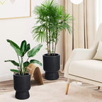 14.2 Tall Planters Set of 2, Modern Plant Pots, Self Watering Pots with Water Level Monitor, for Patio, Porch, Living Room, Home Office