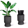 14.2 Tall Planters Set of 2, Modern Plant Pots, Self Watering Pots with Water Level Monitor, for Patio, Porch, Living Room, Home Office
