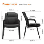 A PU Leather Conference Room Reception Chairs with Padded Arms,No Wheels Executive Office Chair