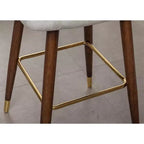 Roundhill Furniture Nevis Mid-century Modern Faux Leather Tufted Nailhead Trim Barstool, White, Set of 2