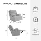 DHP McAllen Recliner Chair, Light Gray Textured Fabric