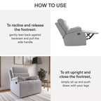DHP McAllen Recliner Chair, Light Gray Textured Fabric
