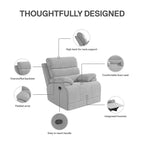 DHP McAllen Recliner Chair, Light Gray Textured Fabric