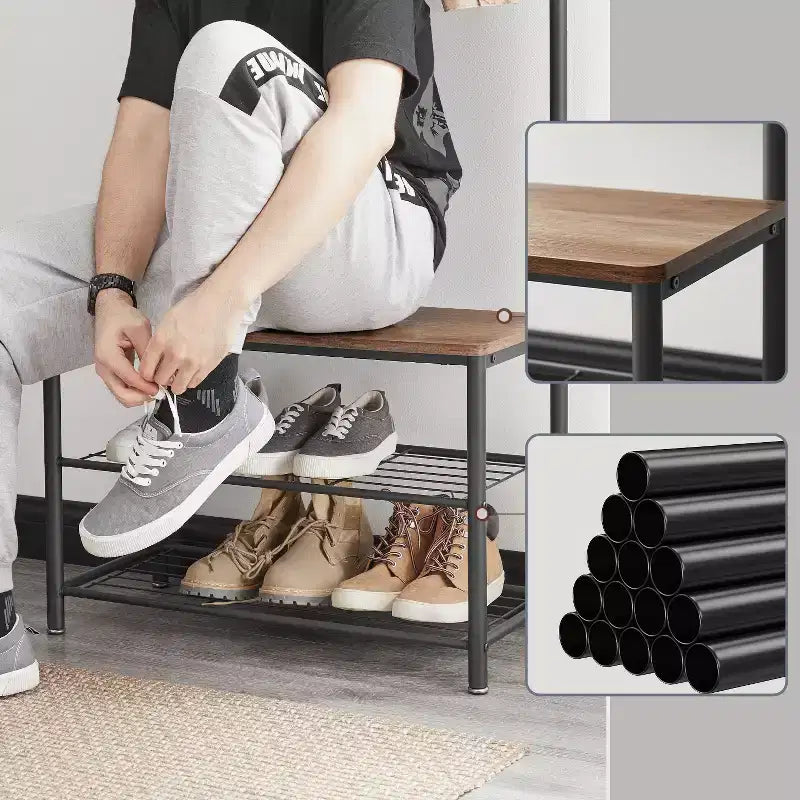 Coat Rack Hall Tree with Shoe Storage Bench Entryway Bench with Shoe Storage for Entryway