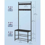 Coat Rack Hall Tree with Shoe Storage Bench Entryway Bench with Shoe Storage for Entryway