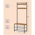 Coat Rack Hall Tree with Shoe Storage Bench Entryway Bench with Shoe Storage for Entryway