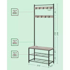 Coat Rack Hall Tree with Shoe Storage Bench Entryway Bench with Shoe Storage for Entryway
