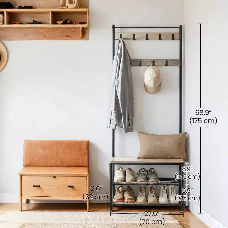 Coat Rack Hall Tree with Shoe Storage Bench Entryway Bench with Shoe Storage for Entryway