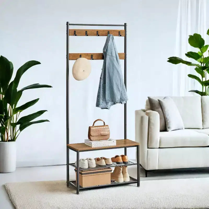 Coat Rack Hall Tree with Shoe Storage Bench Entryway Bench with Shoe Storage for Entryway