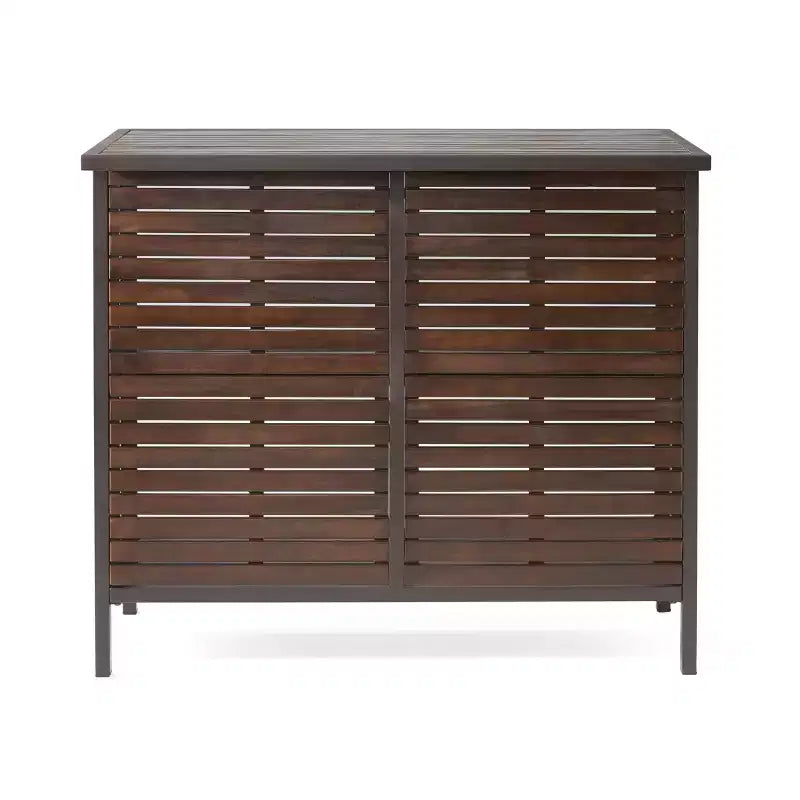 Christopher Knight Home Milos Outdoor Acacia Wood Bar Table, Dark Brown/Rustic Metal
