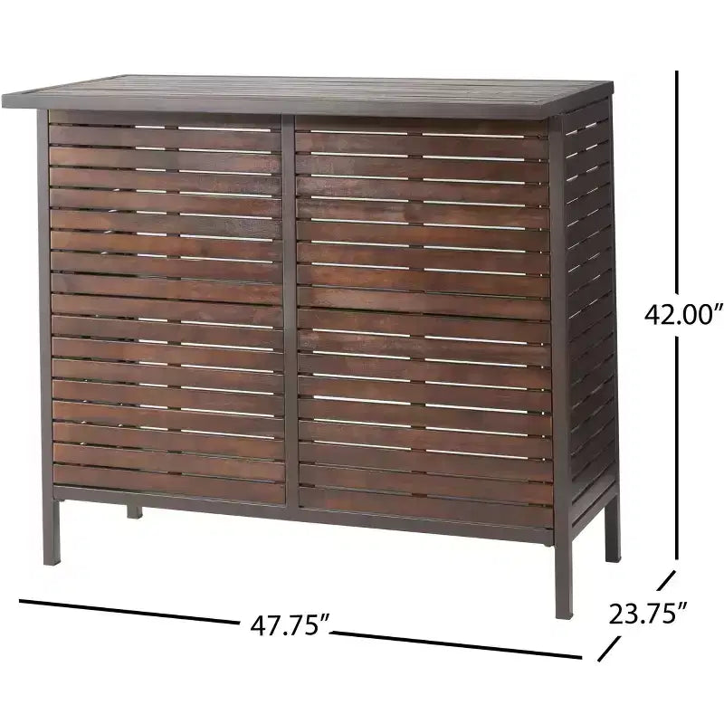 Christopher Knight Home Milos Outdoor Acacia Wood Bar Table, Dark Brown/Rustic Metal