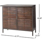 Christopher Knight Home Milos Outdoor Acacia Wood Bar Table, Dark Brown/Rustic Metal