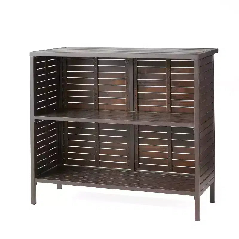 Christopher Knight Home Milos Outdoor Acacia Wood Bar Table, Dark Brown/Rustic Metal
