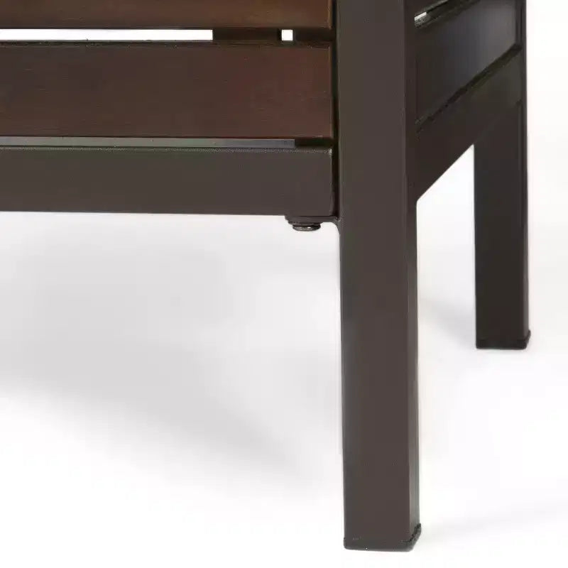 Christopher Knight Home Milos Outdoor Acacia Wood Bar Table, Dark Brown/Rustic Metal