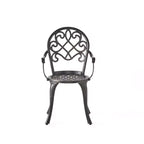 GDFStudio Berthoud Outdoor Cast Aluminum 3 Piece Bistro Set with Ice Bucket, Black Copper
