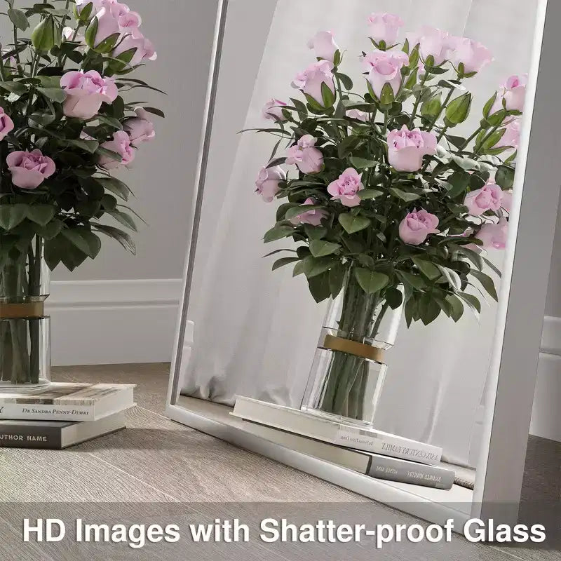 Silver Aluminum Alloy Minimalist Rectangular Mirror 150x90x2cm