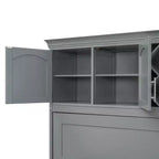 Queen Size Murphy Bed Wall Bed with Top Cabinets & Wine Rack - ModernLuxe