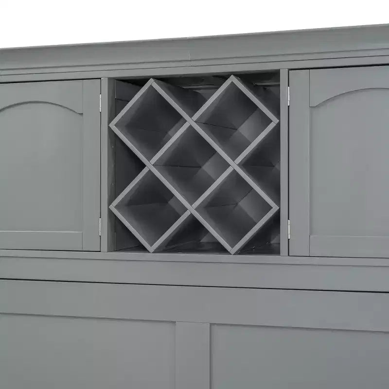Queen Size Murphy Bed Wall Bed with Top Cabinets & Wine Rack - ModernLuxe
