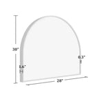 28 x 30 inch Black Wall-mounted Aluminum Straight-Edge Arch Wall Mirror Bathroom Mirror