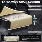 Hoffree Leather Massage Gaming Chair Ergonomic Office PC Chair with Footrest & Adjustable