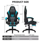 Hoffree Extra Large Massage Gaming Chair Ergonomic Office PC Chair with Bluetooth Speaker & RGB Light