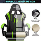 Hoffree Extra Large Massage Gaming Chair Ergonomic Office PC Chair with Bluetooth Speaker & RGB Light