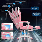 Hoffree Extra Large Massage Gaming Chair Ergonomic Office PC Chair with Bluetooth Speaker & RGB Light