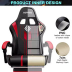 Hoffree Extra Large Massage Gaming Chair Ergonomic Office PC Chair with Bluetooth Speaker & RGB Light