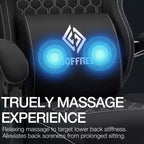Hoffree Breathable Fabric Massage Gaming Chair Ergonomic Office PC Chair with Footrest & Adjustable
