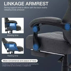 Hoffree Breathable Fabric Massage Gaming Chair Ergonomic Office PC Chair with Footrest & Adjustable