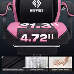 Hoffree Breathable Fabric Massage Gaming Chair Ergonomic Office PC Chair with Footrest & Adjustable