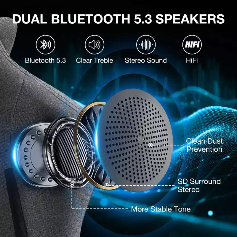 Hoffree Breathable Fabric Massage Gaming Chair Ergonomic Office PC Chair with Bluetooth Speaker & Footrest
