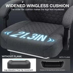 Hoffree Breathable Fabric Massage Gaming Chair Ergonomic Office PC Chair with Bluetooth Speaker & Footrest