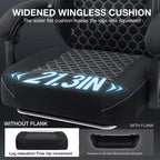 Hoffree Breathable Fabric Massage Gaming Chair Ergonomic Office PC Chair with Bluetooth Speaker & Footrest