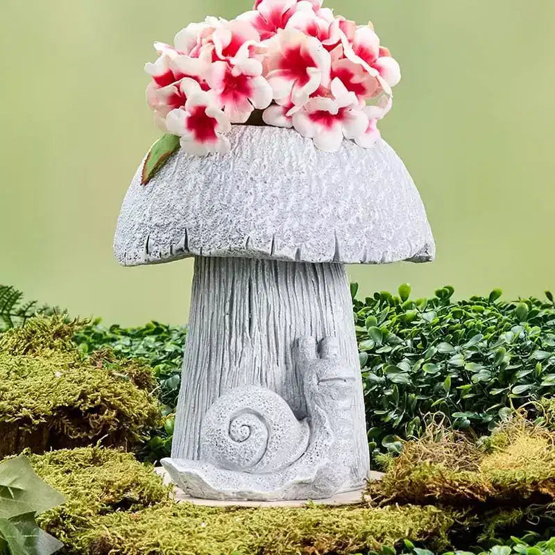 The Lakeside Collection Mushroom Planter Gray Large Medium or Small Garden