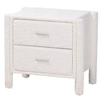 Baxton Studio Laria Modern White Teddy-Bear Fabric 4-Piece Bedroom Set