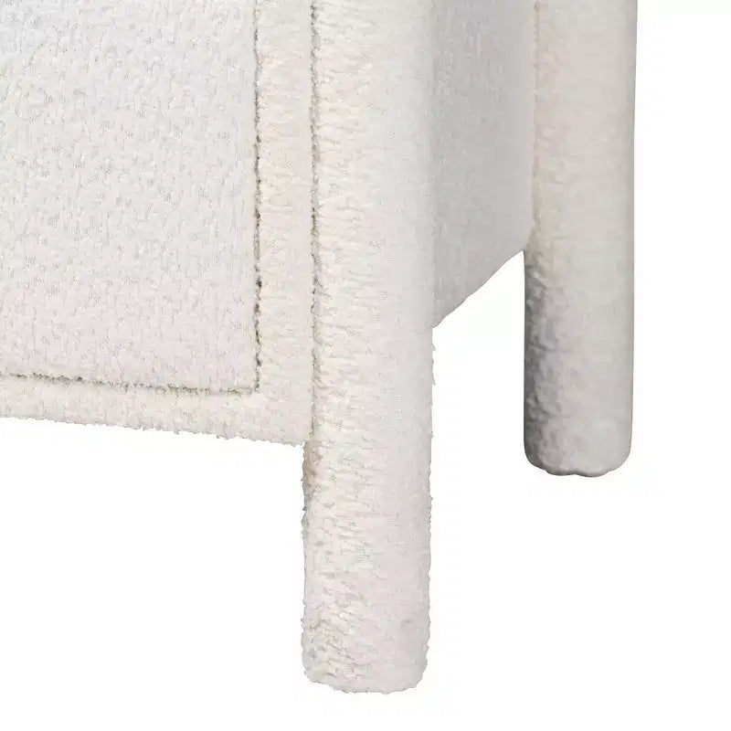 Baxton Studio Laria Modern White Teddy-Bear Fabric 4-Piece Bedroom Set