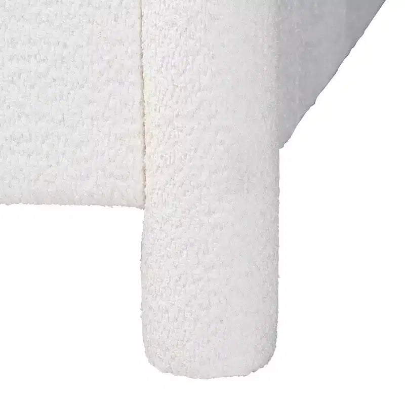 Baxton Studio Laria Modern White Teddy-Bear Fabric 4-Piece Bedroom Set