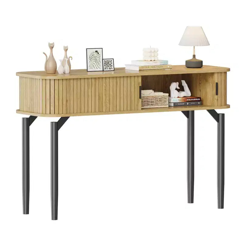 Console Table with Storage,Wood Sofa Table with Sliding Door,Entryway Table for Living Room,Couch,Hallway,Foyer
