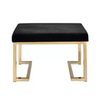 Simple Relax Upholstered Ottoman with Metal Base in Black and Champagne