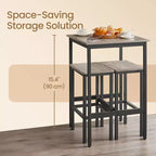 Bar Table - Small Kitchen Dining Table, High Top Pub Table.23.6 x 23.6 x 36.2 - Inch Height Cocktail Table with Sturdy Metal Frame