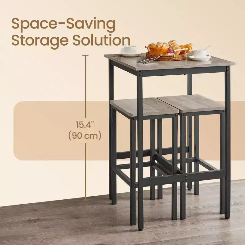 Bar Table - Small Kitchen Dining Table, High Top Pub Table.23.6 x 23.6 x 36.2 - Inch Height Cocktail Table with Sturdy Metal Frame